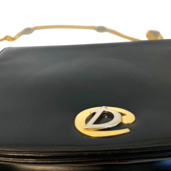 Dior Black Leather Shoulder Bag - CD Logo Hardware & Two-Tone Chain - Vintage - Picture 14 of 16